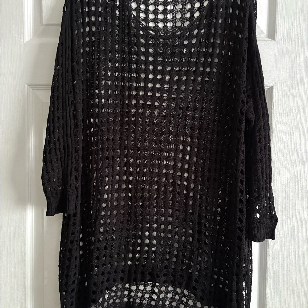 SHEIN Black Crochet Knit Top/Bathing Suit Coverup